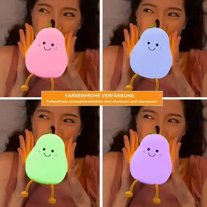 Teardrop-shaped silicone night lamp
