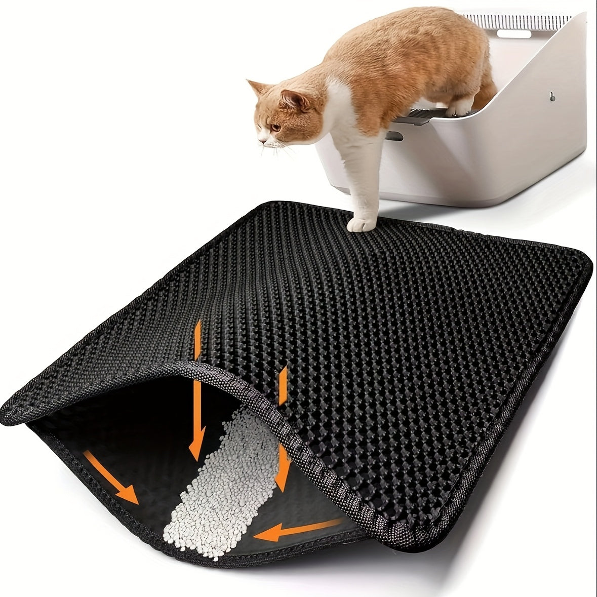 PurrfectClean - Waterproof Honeycomb Cat Litter Mat with Odor Control