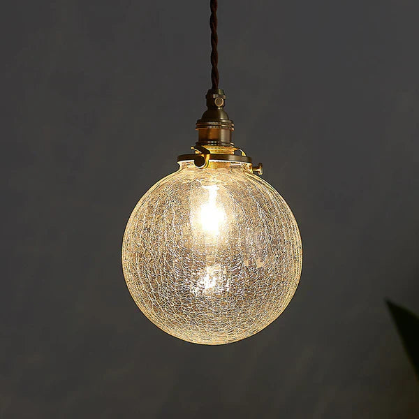 Pendant Light Glass Industrial Style with Globe Shade Textured
