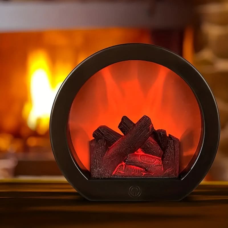 Dual-Power Decorative Fireplace Light for Indoor Ambiance and Holiday Decor