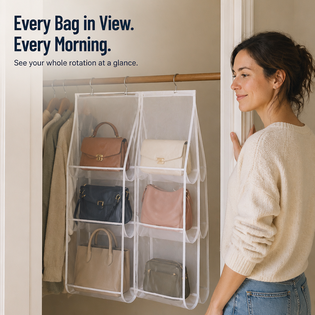 ClariPouch™ — Locate Every Handbag Instantly and Restore Clutter-Free Peace