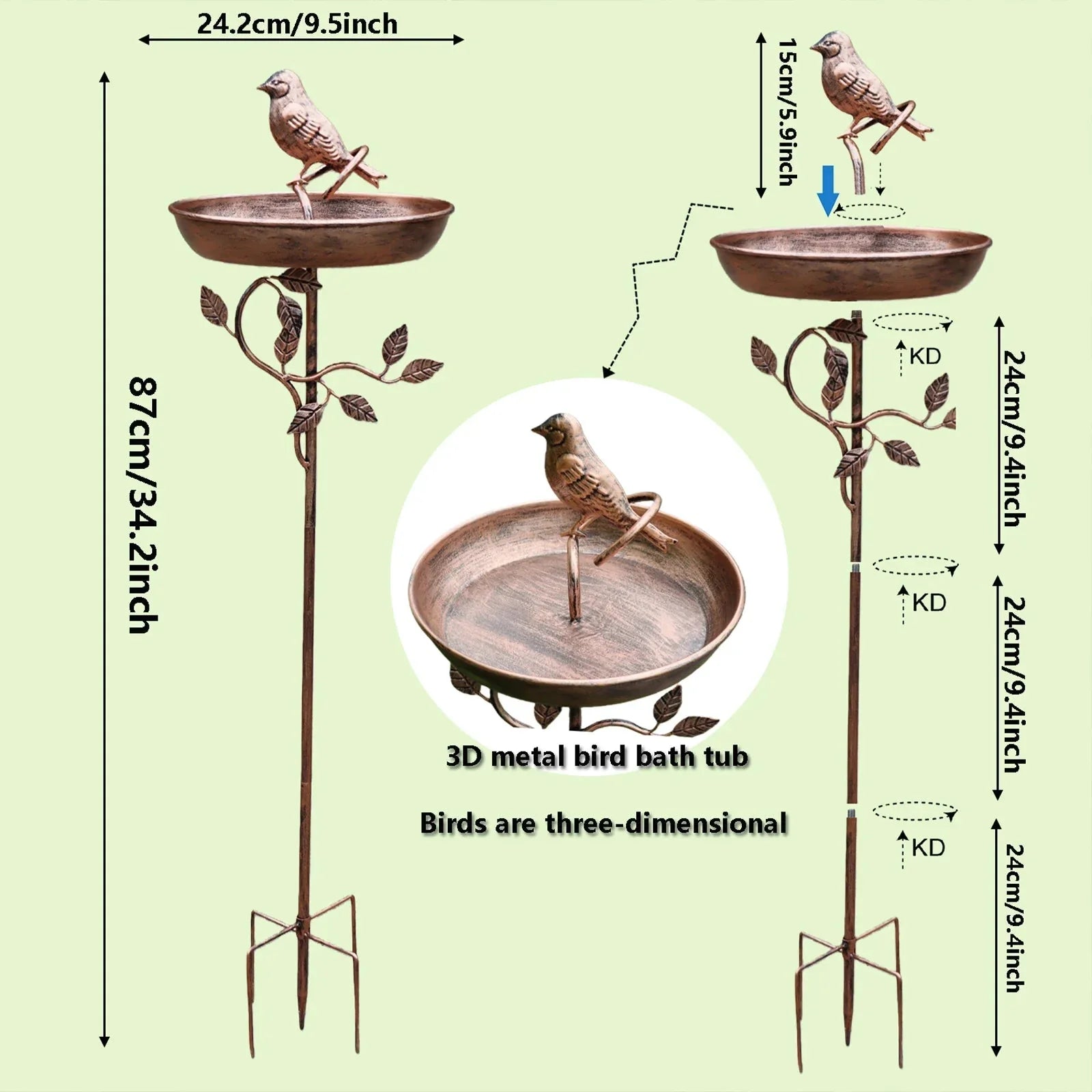 Garden Bird Water Bowl | Decorative Basin | Stable Spike | GardenShine