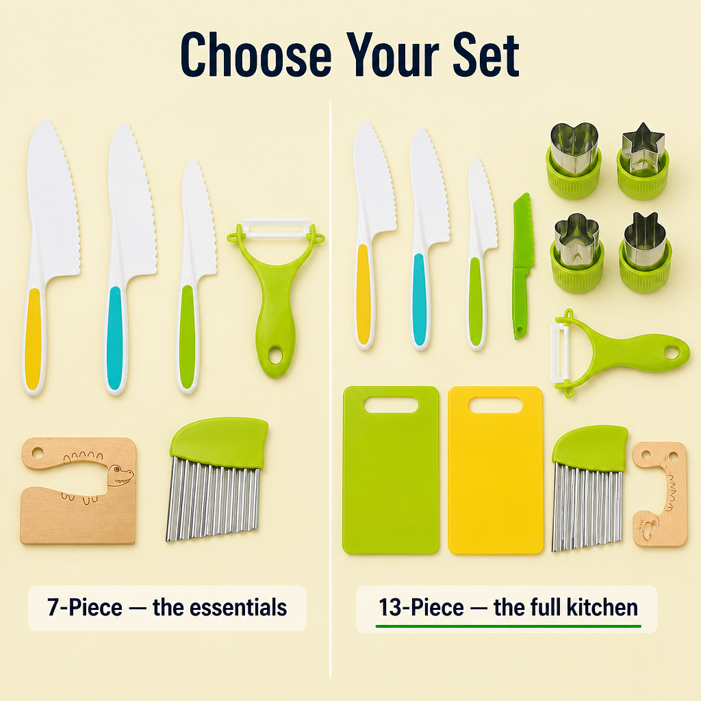 SkarletSharp™ Kids Kitchen Set — Ignite Your Child’s Pride with Safe, Real Slicing Success