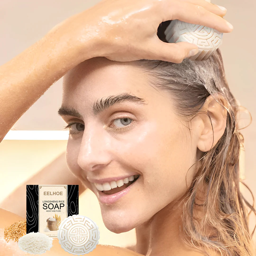 SilkRoot™ Rice Water Shampoo Bar — Revive Your Hair’s Full, Lush Glory with Every Wash