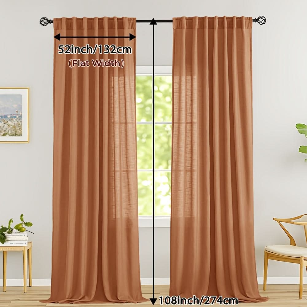 Flax Linen Sheer Curtains for Soft Light Filtering and Privacy