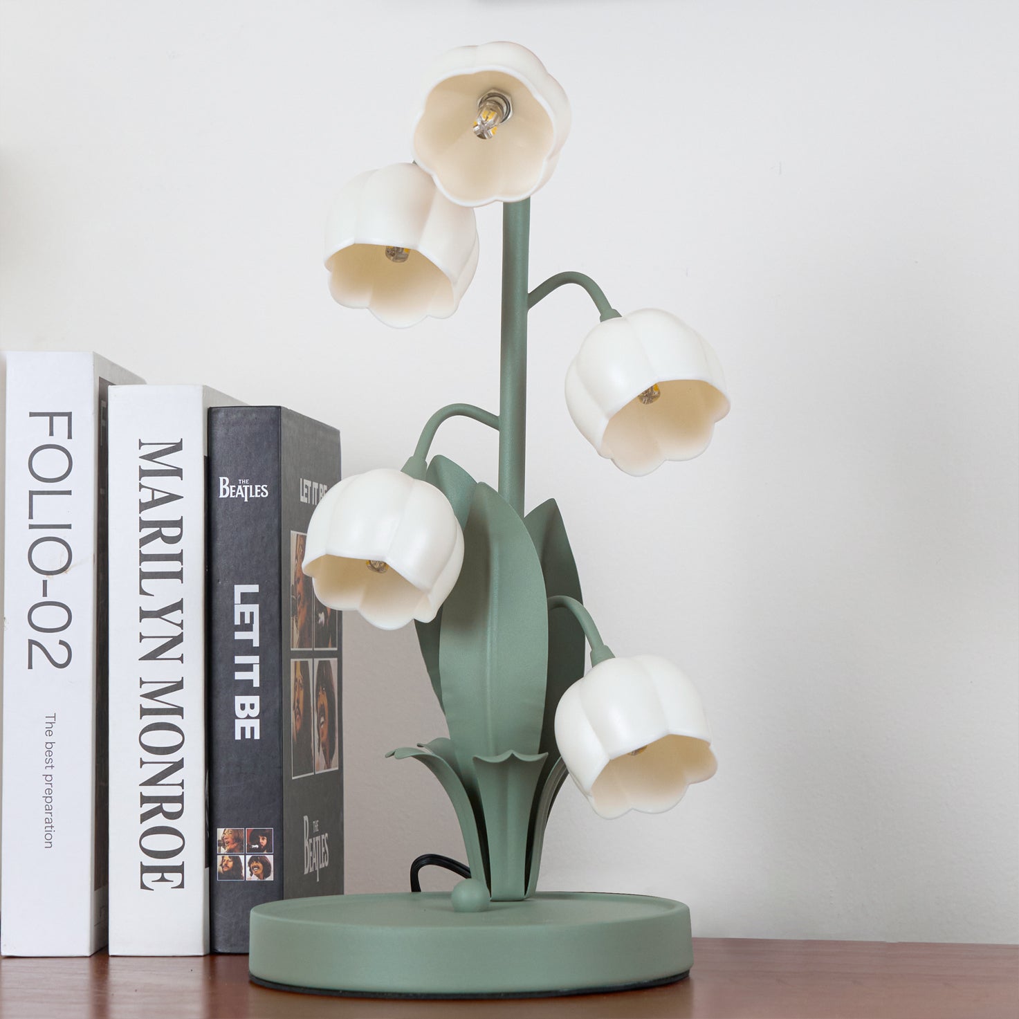 Table lamp featuring a bell orchid