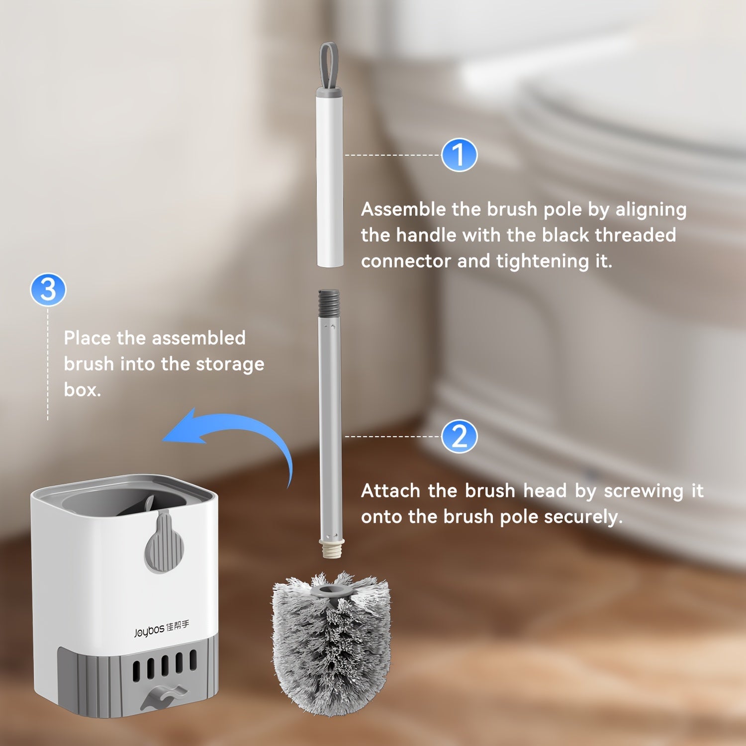 UltraClean Long-Handled Toilet Brush & Organizer