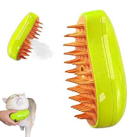 3-in-1 Cat Grooming Brush with Steam – Coat Care and Massage