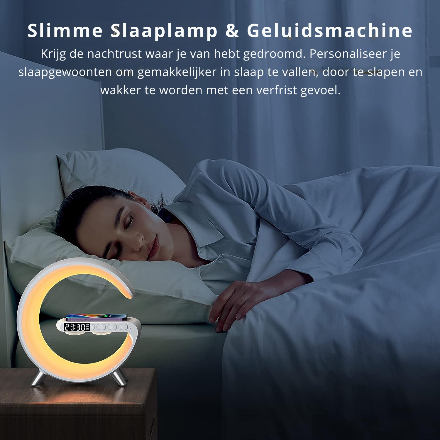Versatile 4-in-1 Wake-Up Hub with Mood Lighting & Charger