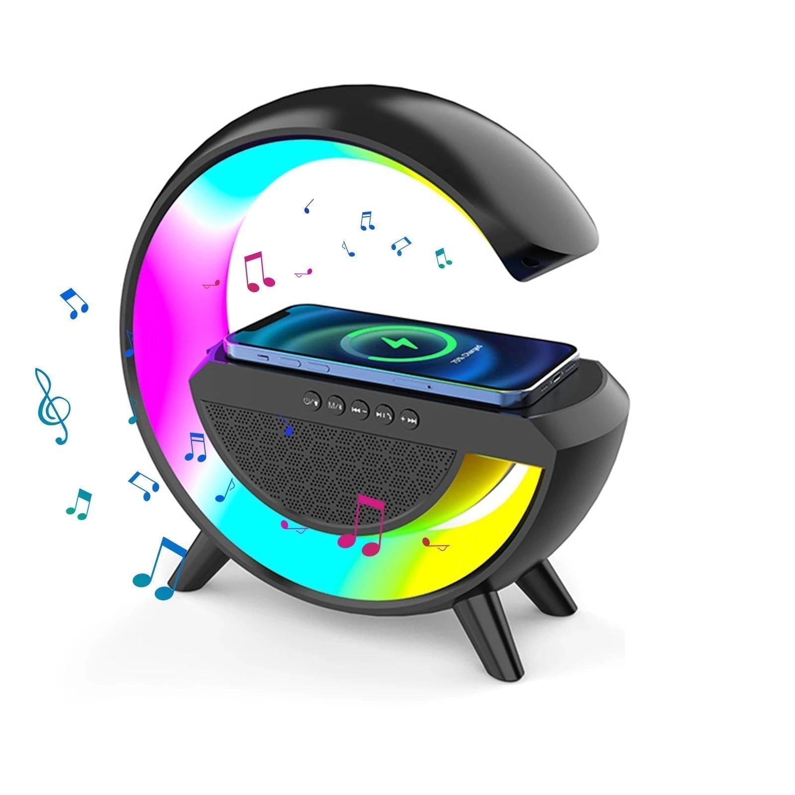 Versatile 4-in-1 Wake-Up Hub with Mood Lighting & Charger