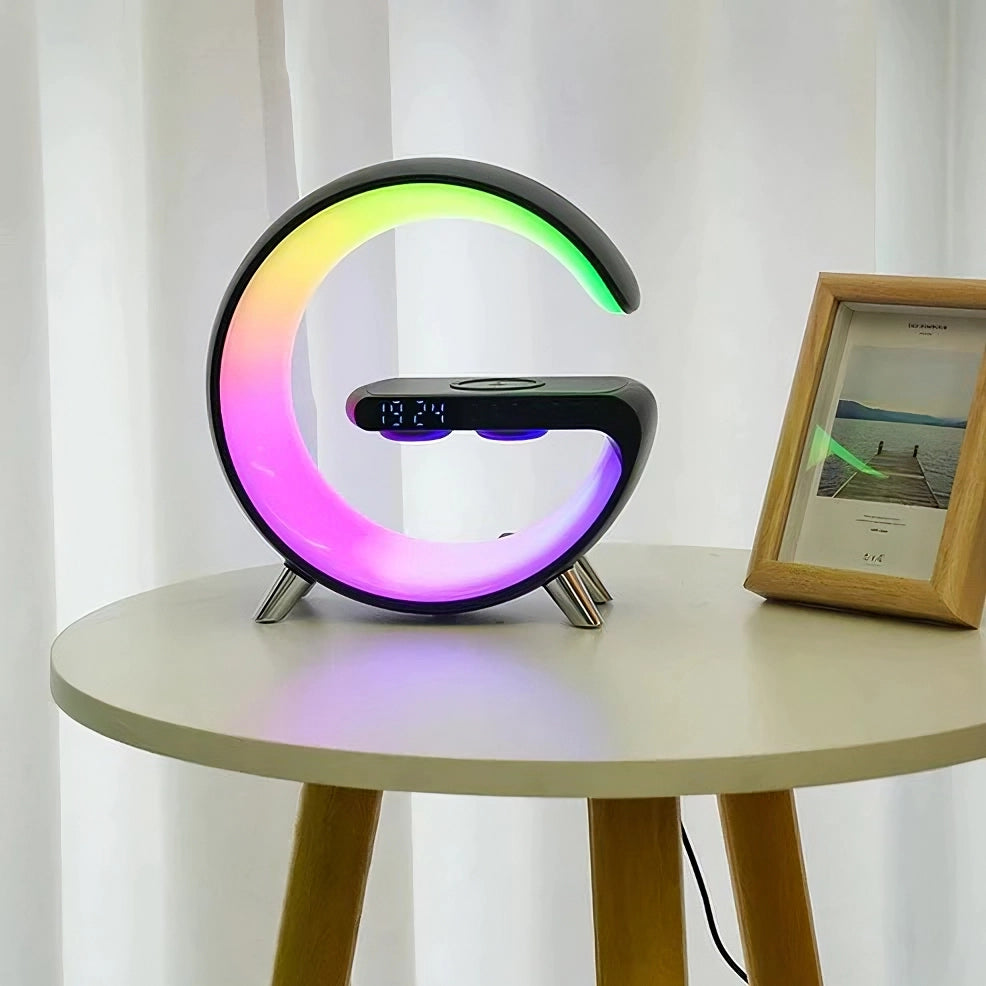 Versatile 4-in-1 Wake-Up Hub with Mood Lighting & Charger