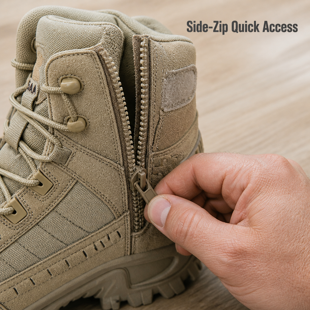 VortexTrail™ – Tactical Side-Zip Boots Featuring Anti-Slip Durable Sole