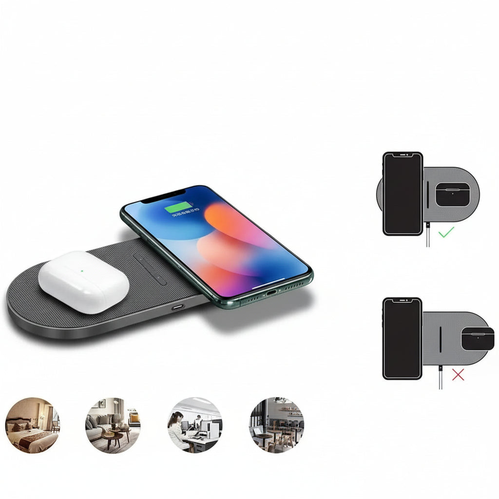 PowerDock - Versatile 3-in-1 Wireless Charging Hub