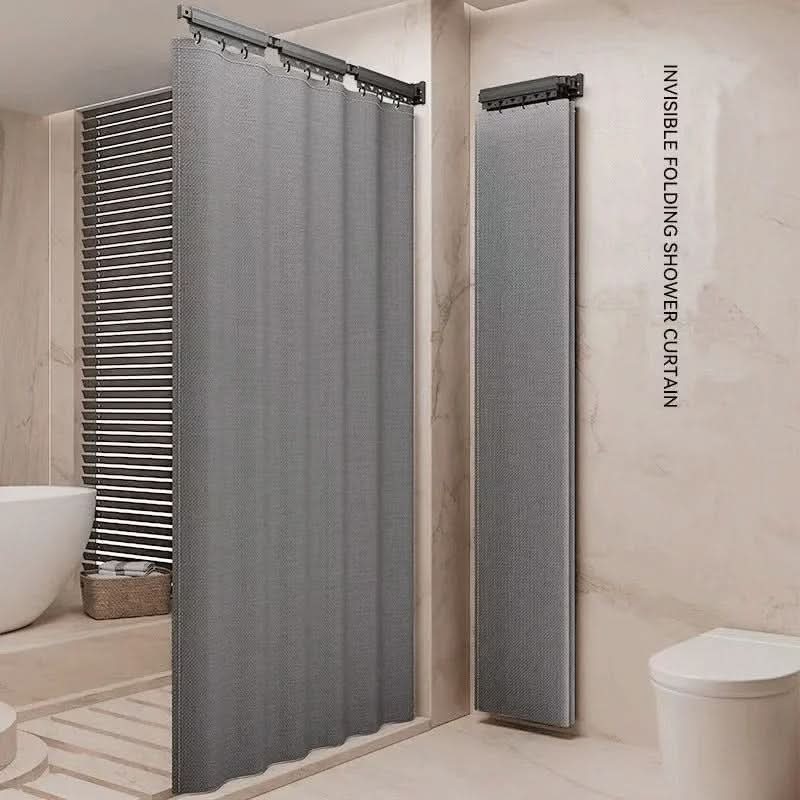 Foldable Shower Curtain Rod Divider Set