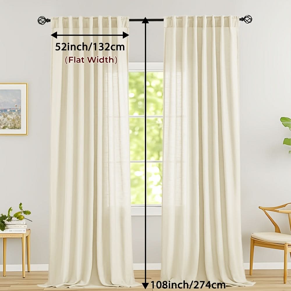 Flax Linen Sheer Curtains for Soft Light Filtering and Privacy
