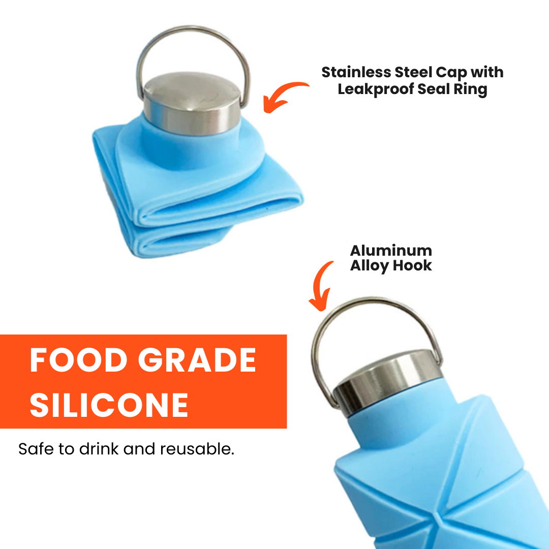 Portable Silicone Water Bottle – 750 ML, Leak-Resistant & Eco-Conscious