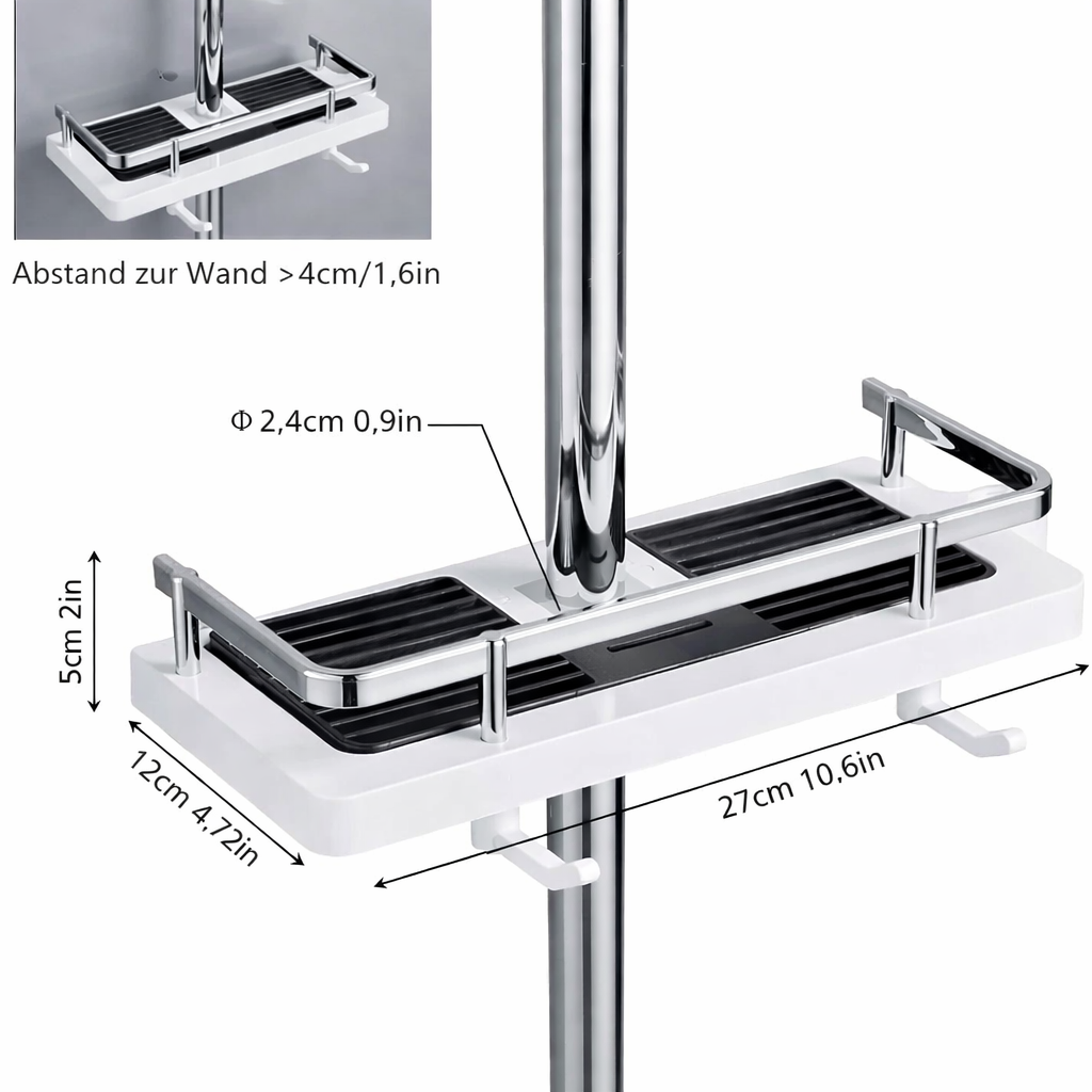 Adjustable | Drill-Free | Rustproof Stainless Steel | ShowerFlex
