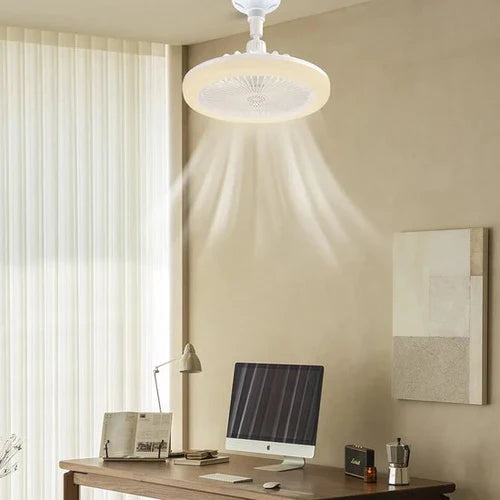 Ceiling Fan with LED Light – Compatible with Any Lamp Socket, Includes Remote Control