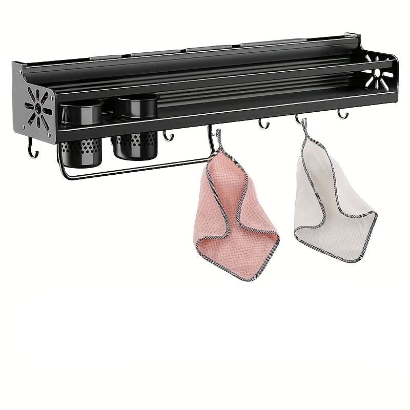Wall-Mounted Kitchen Storage Rack for Organizing Supplies