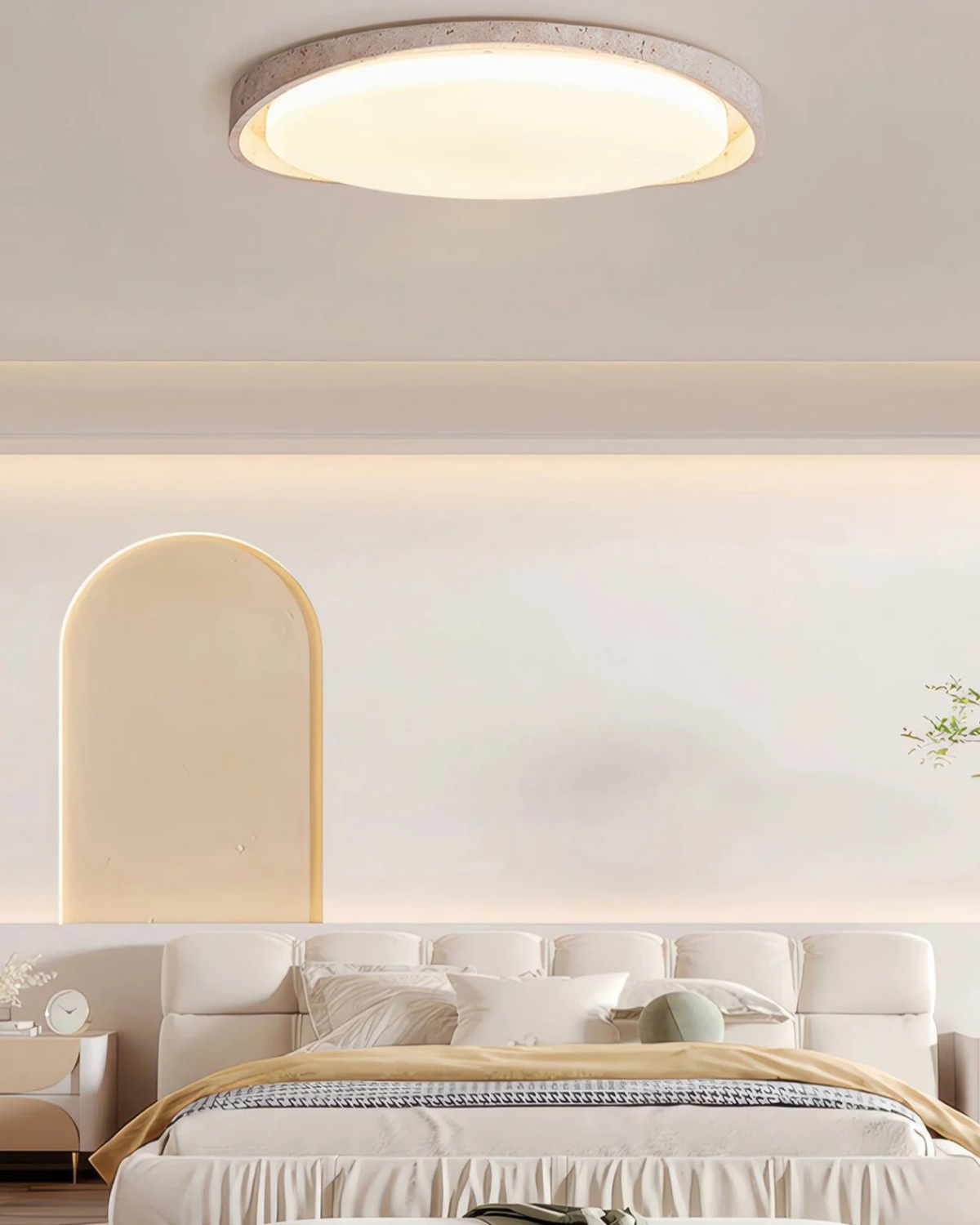 Ceiling Light in Stone Finish – Soft, Even Lighting