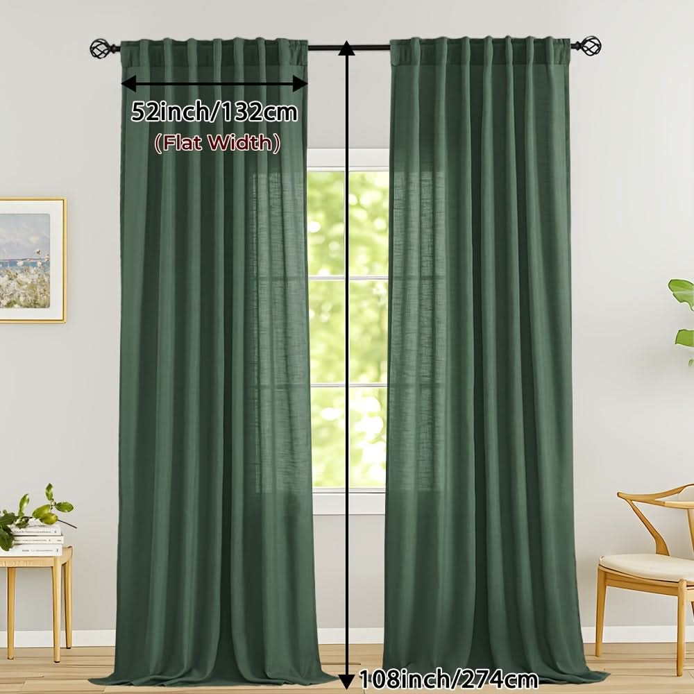 Flax Linen Sheer Curtains for Soft Light Filtering and Privacy