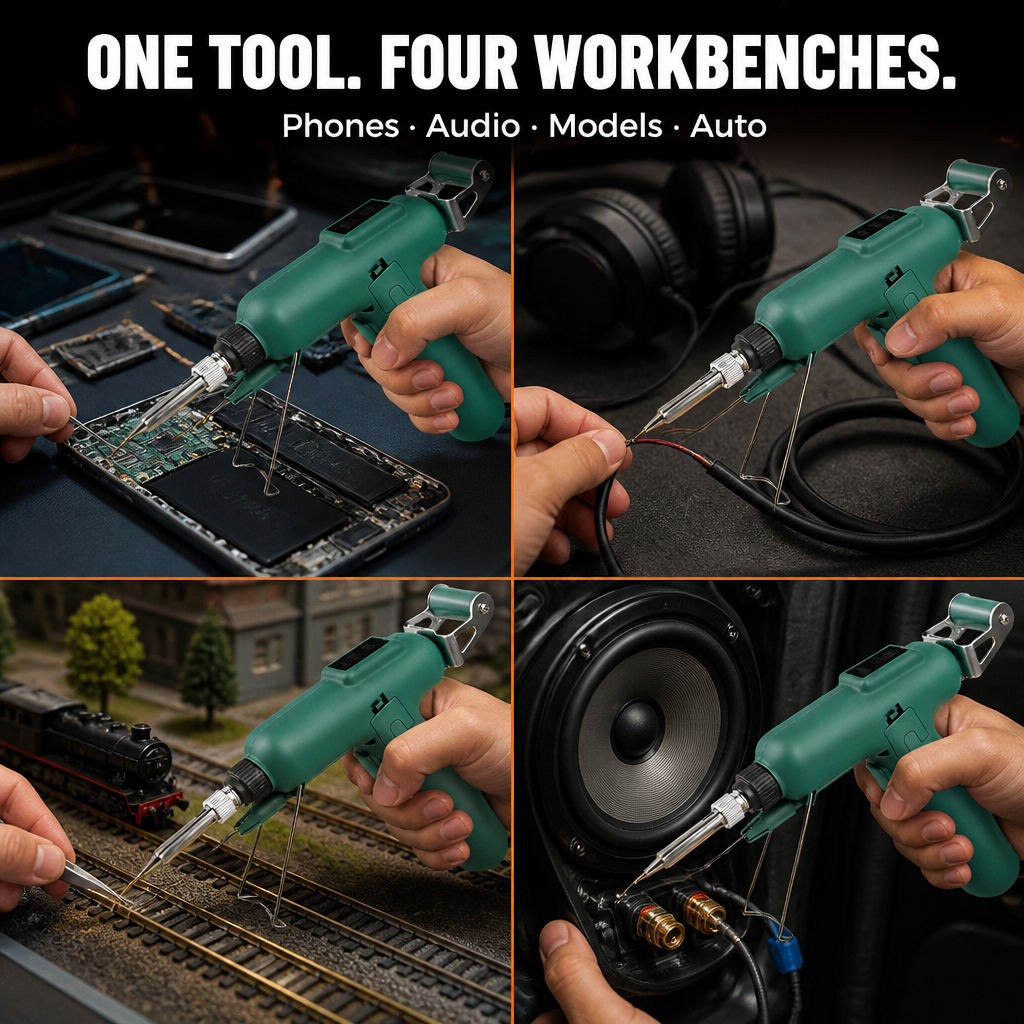 FluxPro™ — One-Handed Soldering in 30 Seconds with Auto-Feed Trigger