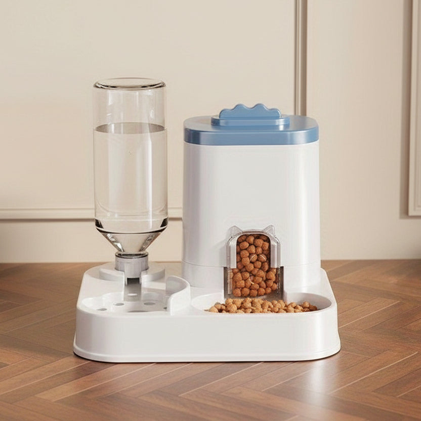 Pet Oasis - Reliable Auto Water and Food Dispenser Station