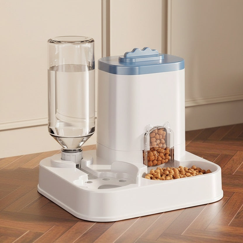 Pet Oasis - Reliable Auto Water and Food Dispenser Station