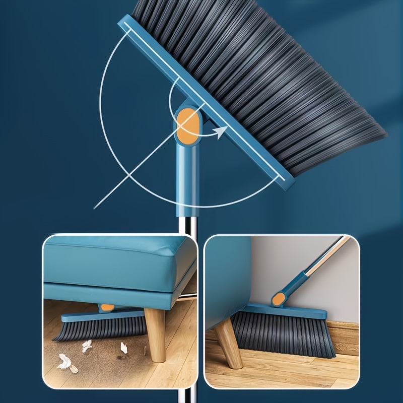 SwiftSweep Elite – Versatile Broom & Dustpan Combo with Hair Removal Teeth