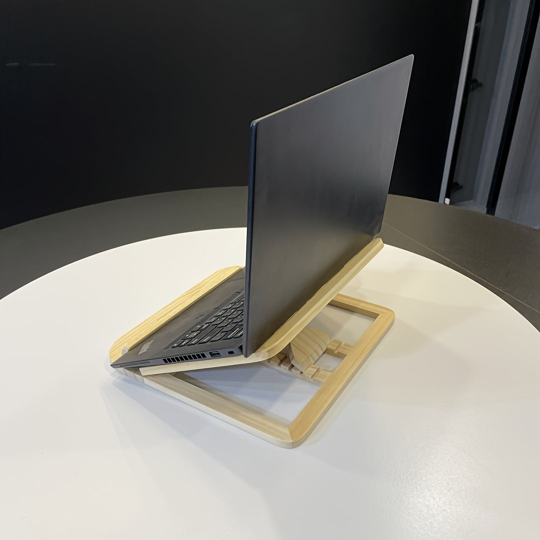 ElevatePro - 11-Inch Adjustable Wooden Laptop Stand for Comfort