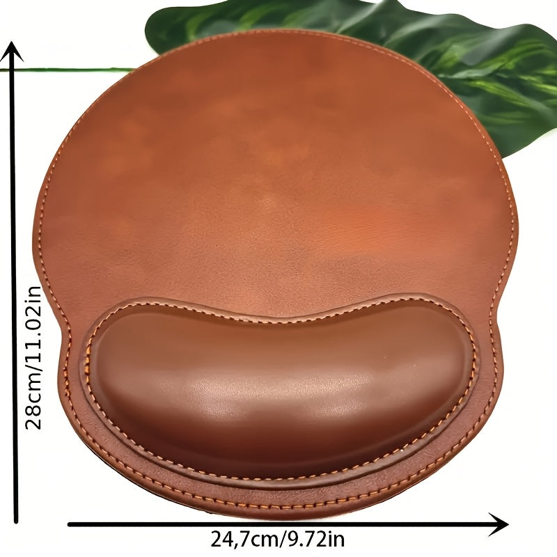 ErgoGrip - Stylish Non-Slip Faux Leather Mouse Pad in Brown