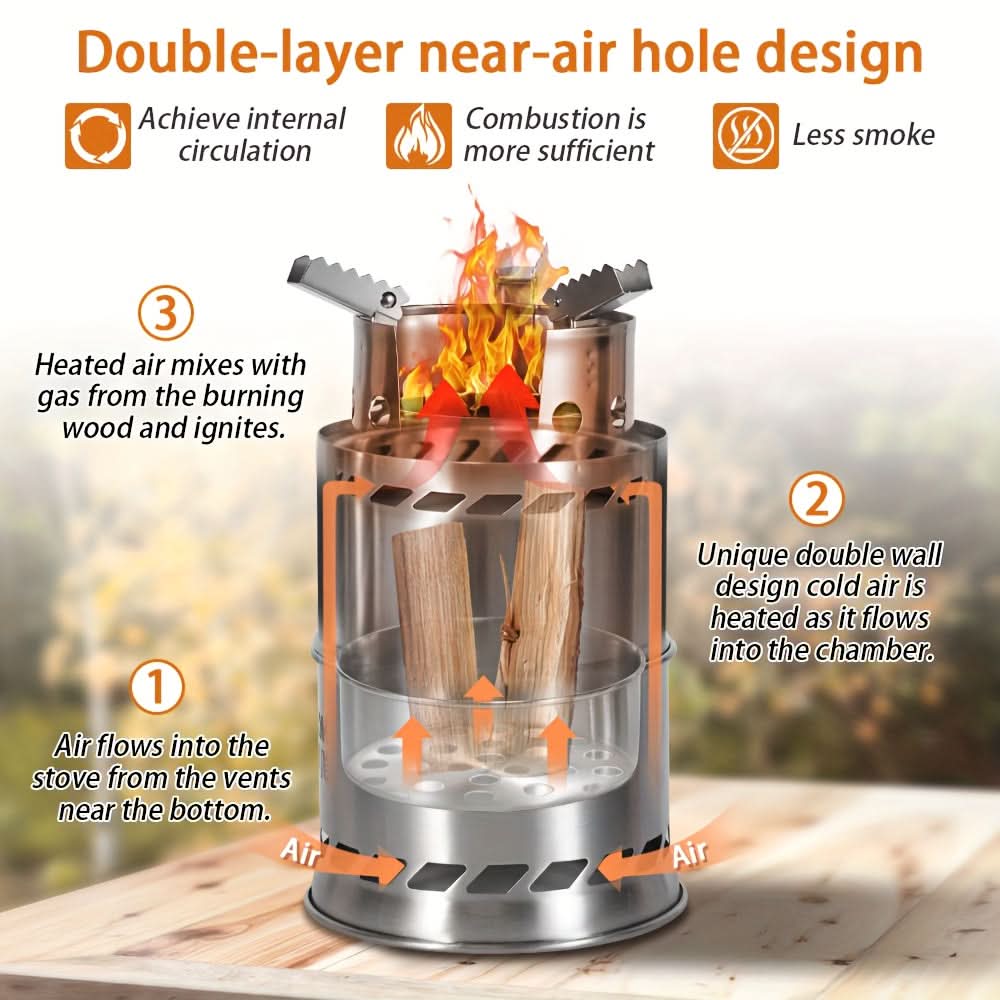 Portable Camping Stove for Wood Burning