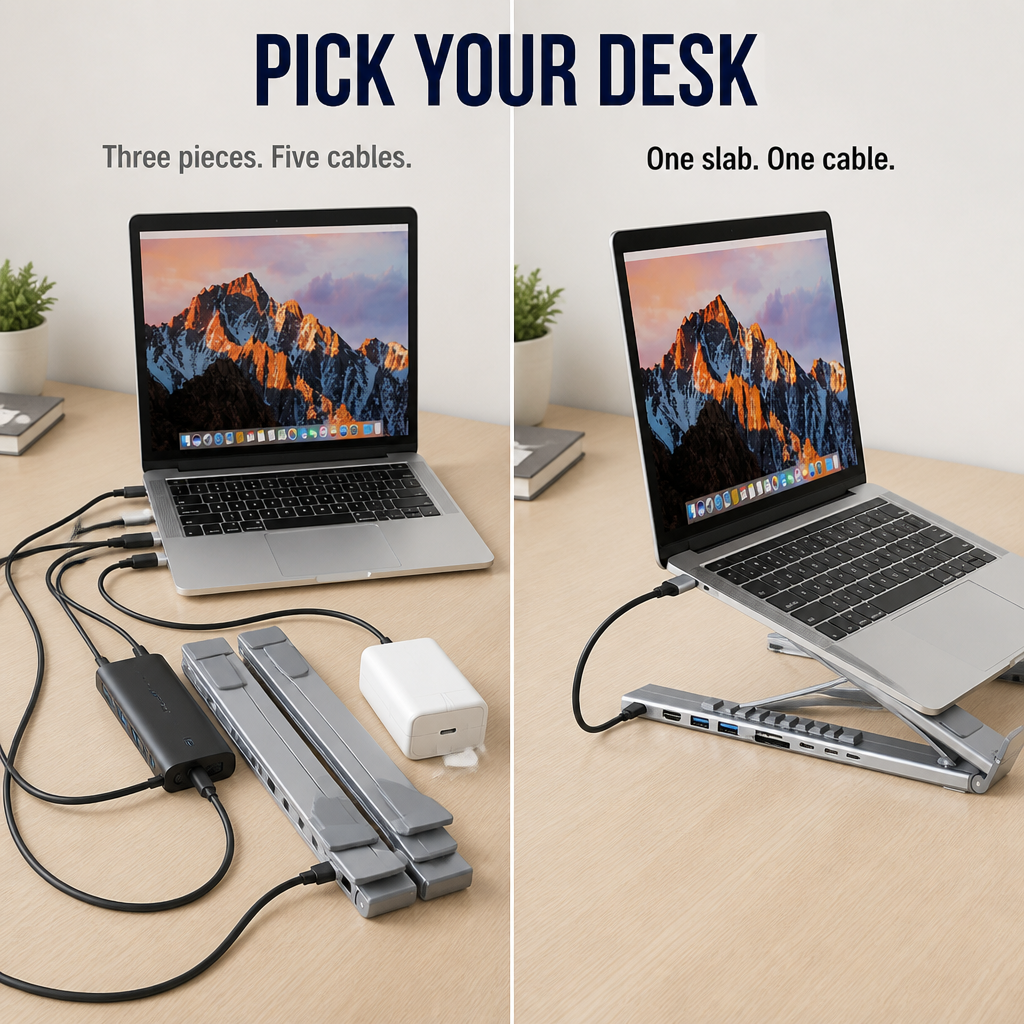 PowerPort Pro™ — Elevate Your Laptop, Charge 8 Devices, Fold Flat for Easy Carry