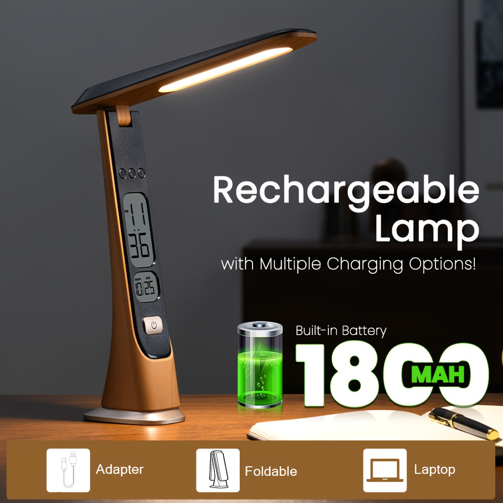 LUMIFOLD – Compact LED Desk Lamp with Time Display