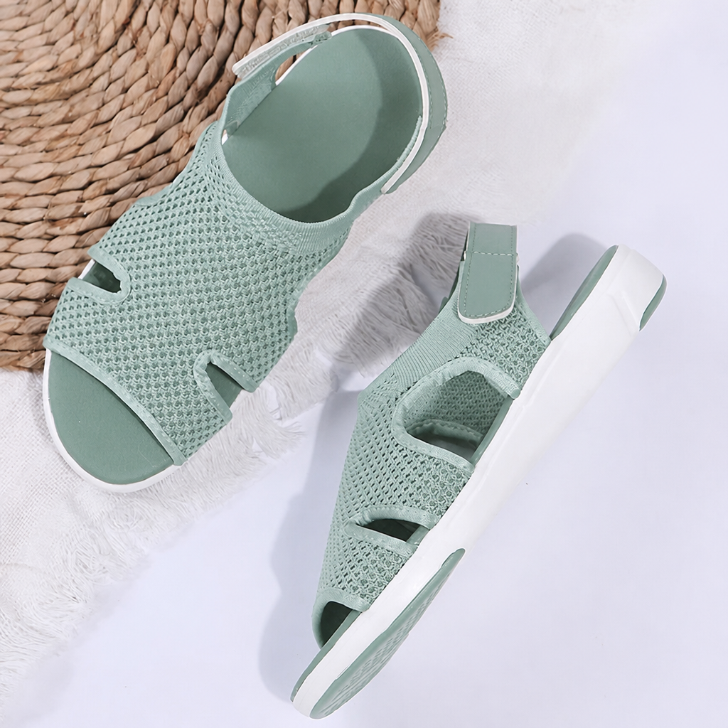 AeroLuxe™ – Padded Mesh Slingback Sandals with Velcro Closure