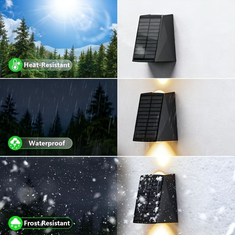 4-Pack Solar Wall Lights for Up and Down Illumination