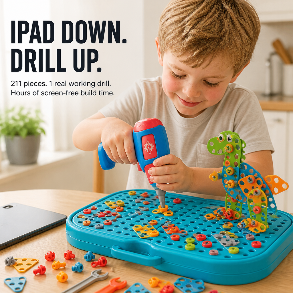 BrightBuilds™ — Trade Screen Time for 211 Pieces and an Actual Working Drill