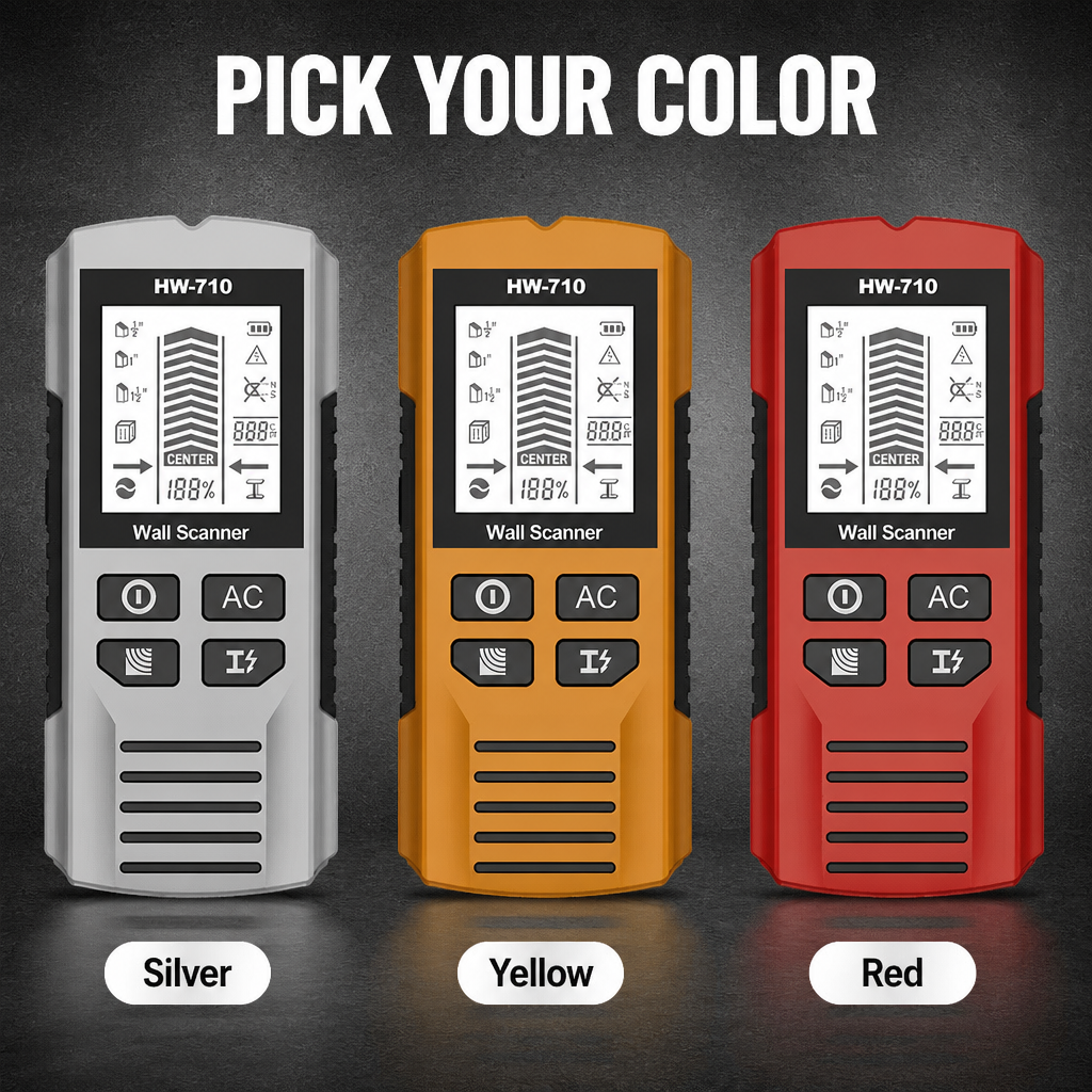 WallScout™ HW-710 — Locate Studs, Wires & Pipes Ahead of Drilling | 5-Mode Scanner