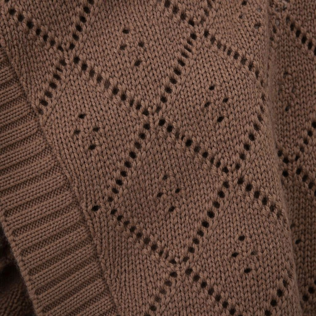 AerieLuxe™ – Hollow Knit Shawl Cardigan with Lantern Sleeves and Open Front