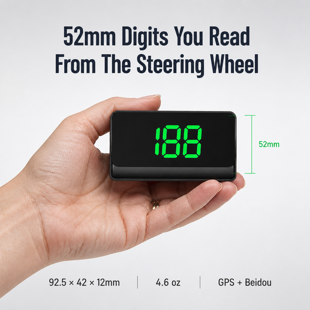 DriveSure™ GPS HUD — Display Your Actual Speed in HD Right on Your Windshield