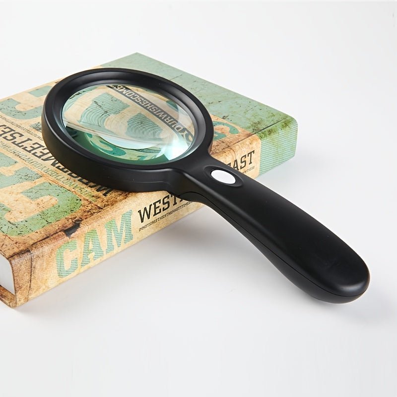 10X LED Handheld Magnifier with Illumination | Clear Crystal Vision | Comfortable Hold | DetailGlow