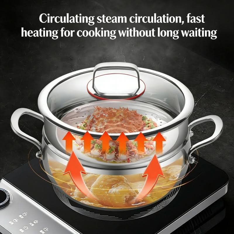 Deep Hammered Skillet for Gas and Induction Cooking