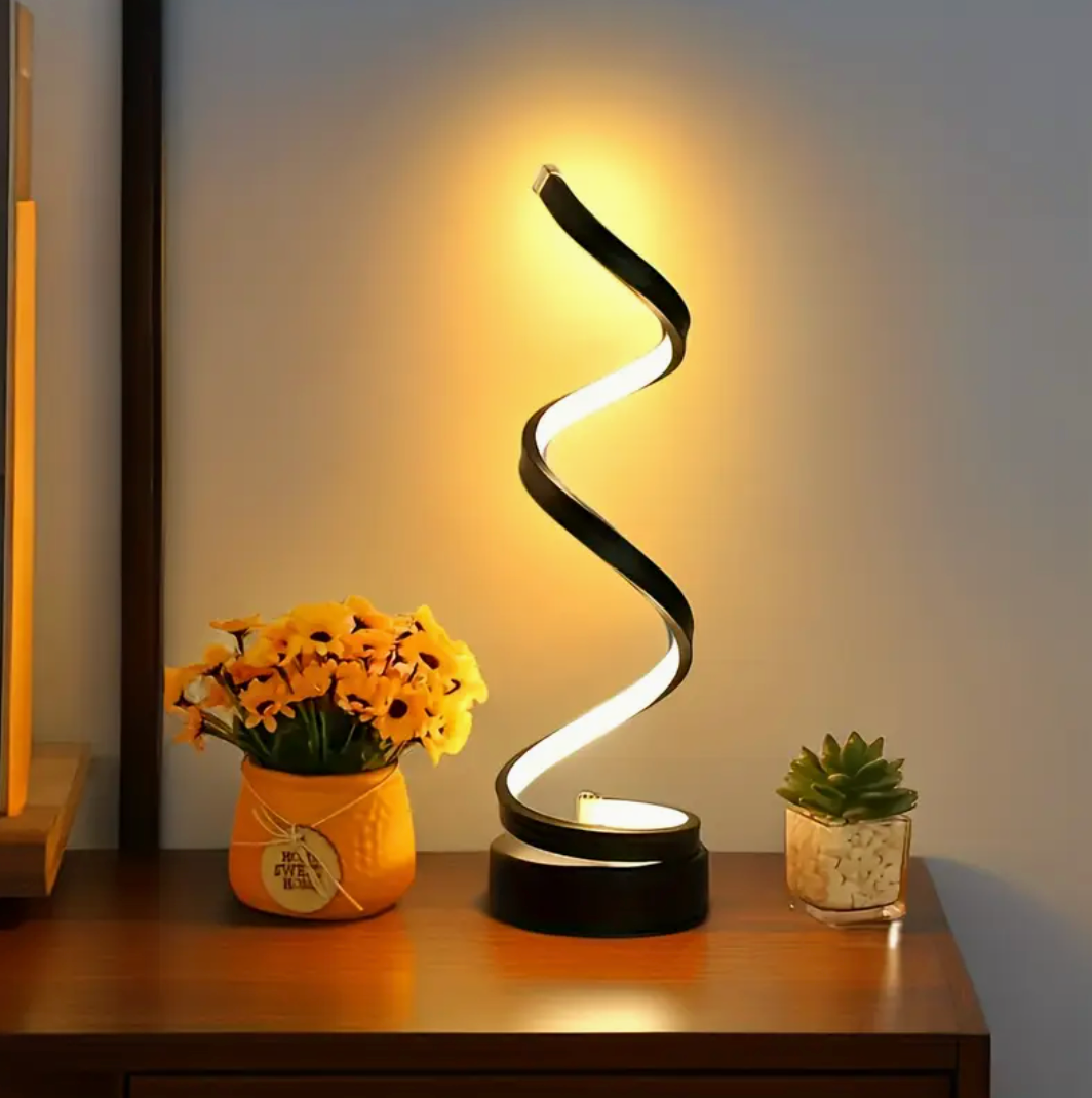 Spiral Table Lamp | Modern Dimmable USB Desk Lamp | Bedside Lamp | Table Lamp