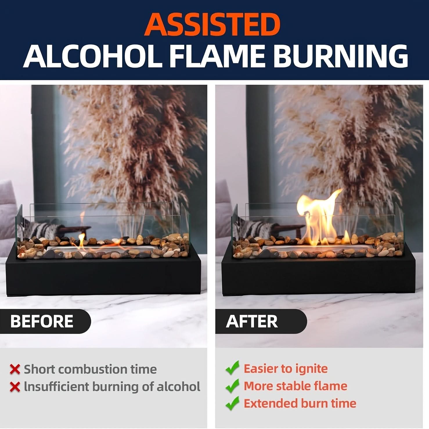 Stainless Steel Tabletop Fireplace – Alcohol Fire Feature for Cozy Atmosphere