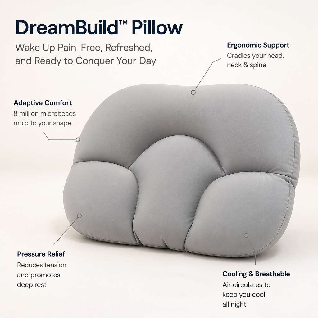 DreamBuild™ Pillow — Wake Up Pain-Free, Refreshed, and Ready to Conquer Your Day