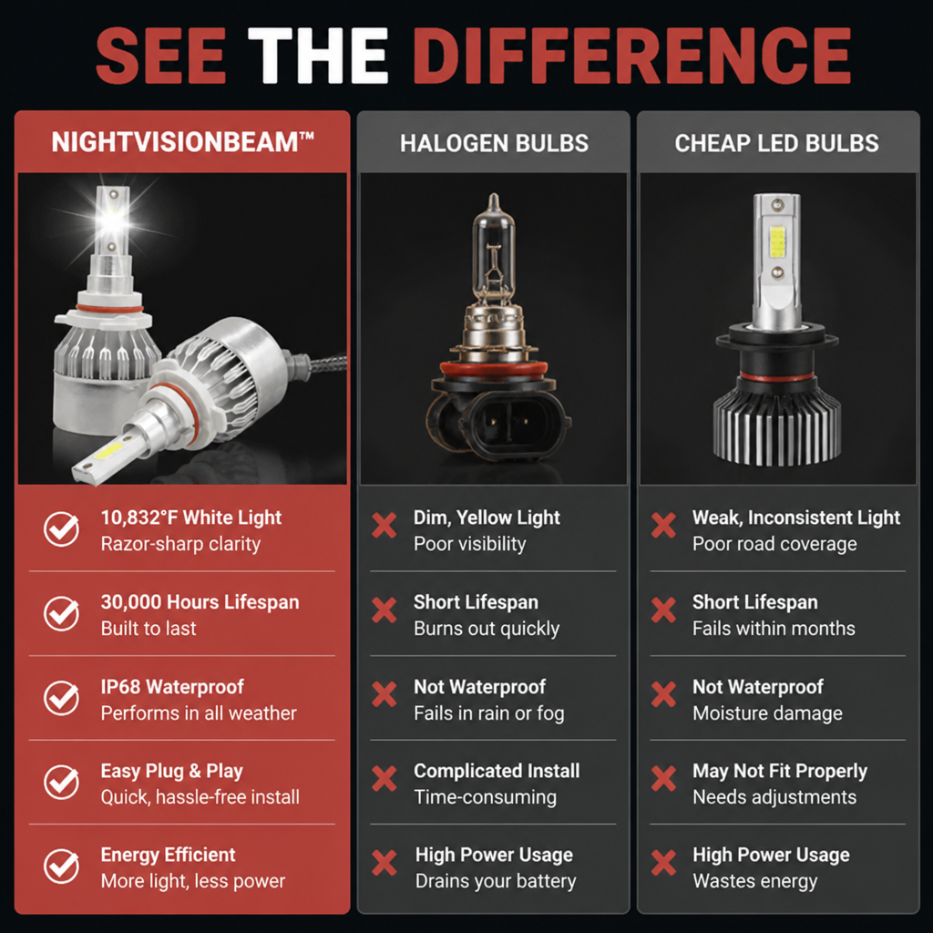 NightVisionBeam™ — Own Every Night Drive with Unstoppable, Crystal-Clear Vision