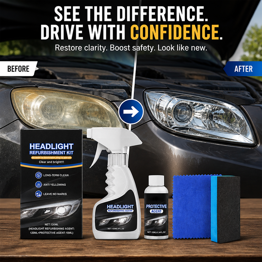 RadiantBeam™ Restoration Kit — Bring Your Headlights Back to Life and Own the Night with Crystal-Clear Confidence