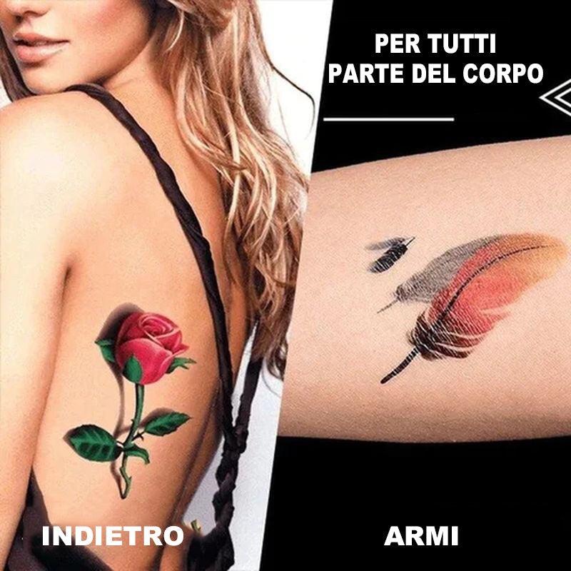 Flower and Butterfly Design 3D Temporary Tattoo Stickers
