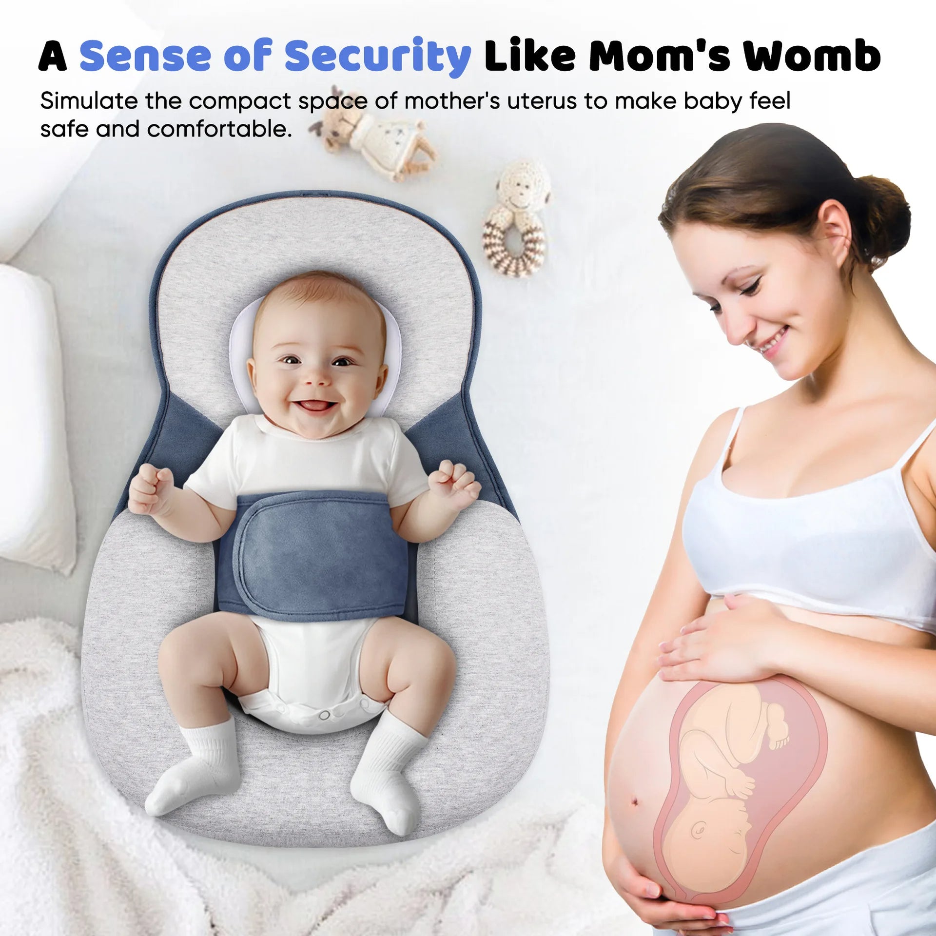 Uplifted Comfort Baby Lounger for Newborns and Infants
