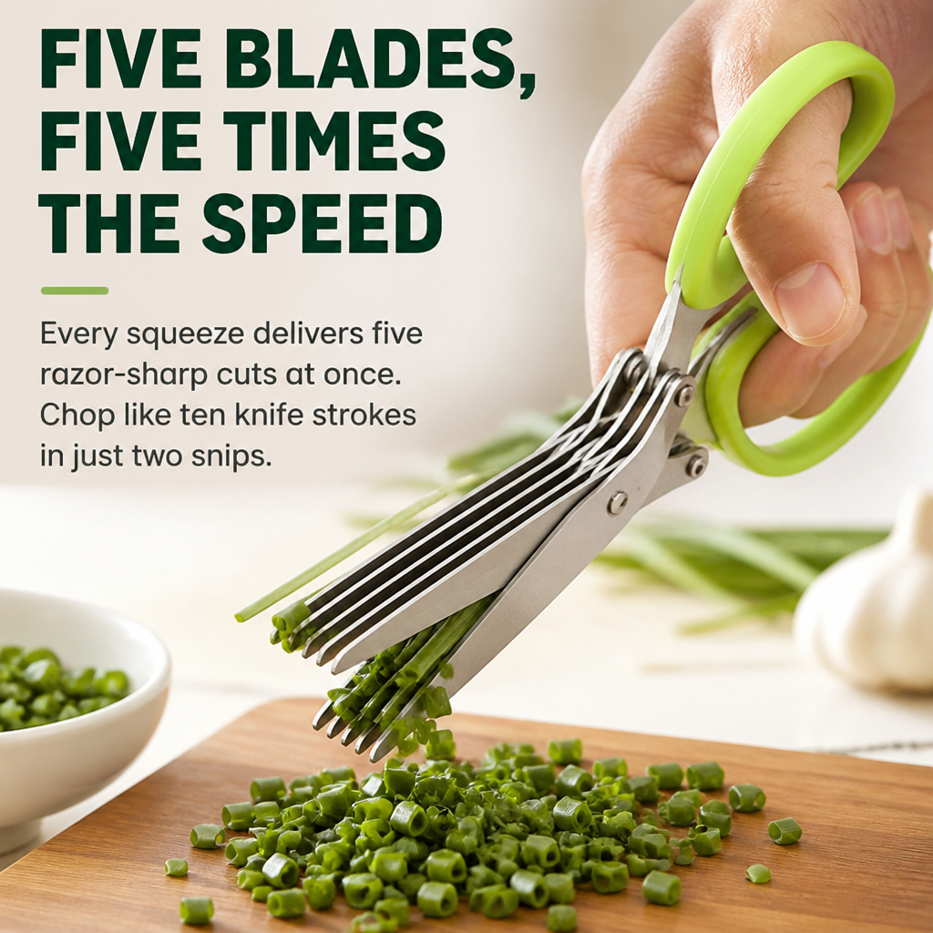 SwiftSlice™ Herb & Veggie Shears — Slice Five Times Faster and Reclaim Joy in Every Meal Prep